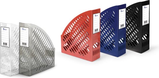 Magazines Porte-revues Forpus FO30201, Plastique, Rouge, avec Étiquette