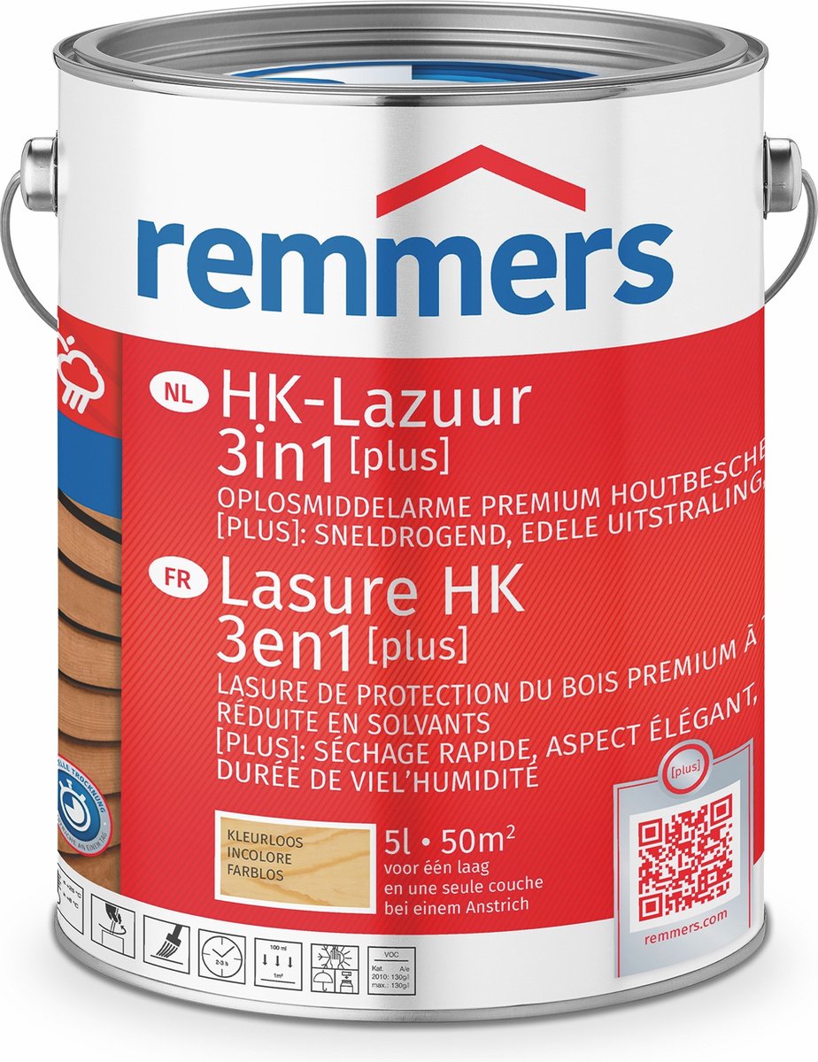 HK-Lazuur Kleurloos 3 in 1 PLUS - 2.5 Liter COMBINATIE VOORDEEL MET BLOKKWAST