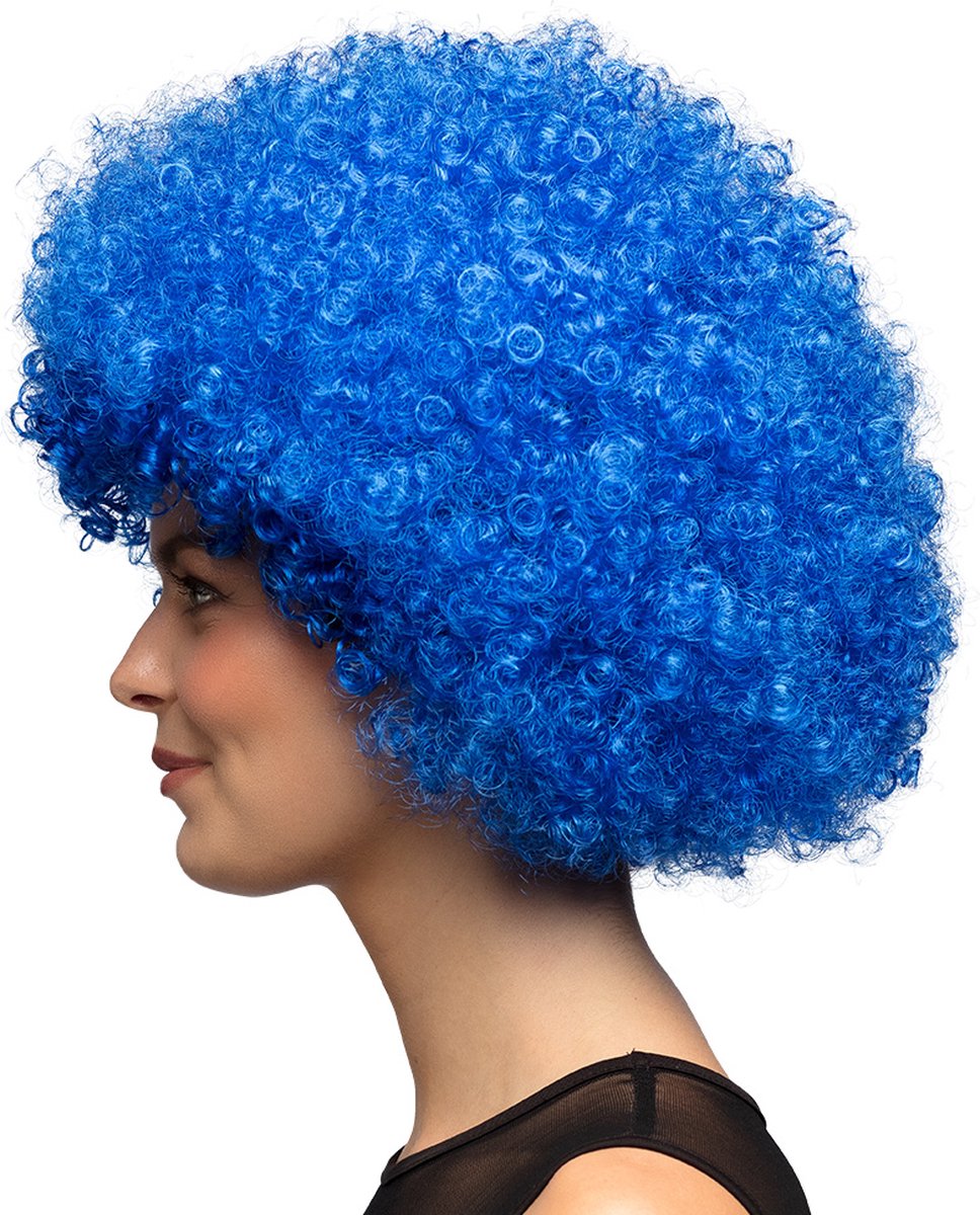 Boland - Pruik Groove blauw Blauw - Afro - Kort - Unisex - Danser/danseres - 70's, 80's & 90's - Disco — afbeelding 6