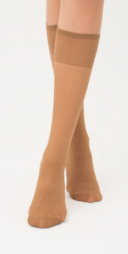 Giulia Kniekousjes - Marea 20 - Pantykousjes - Top comfort - 20D -One Size - Caramel - 4 Paar - Voordeelverpakking
