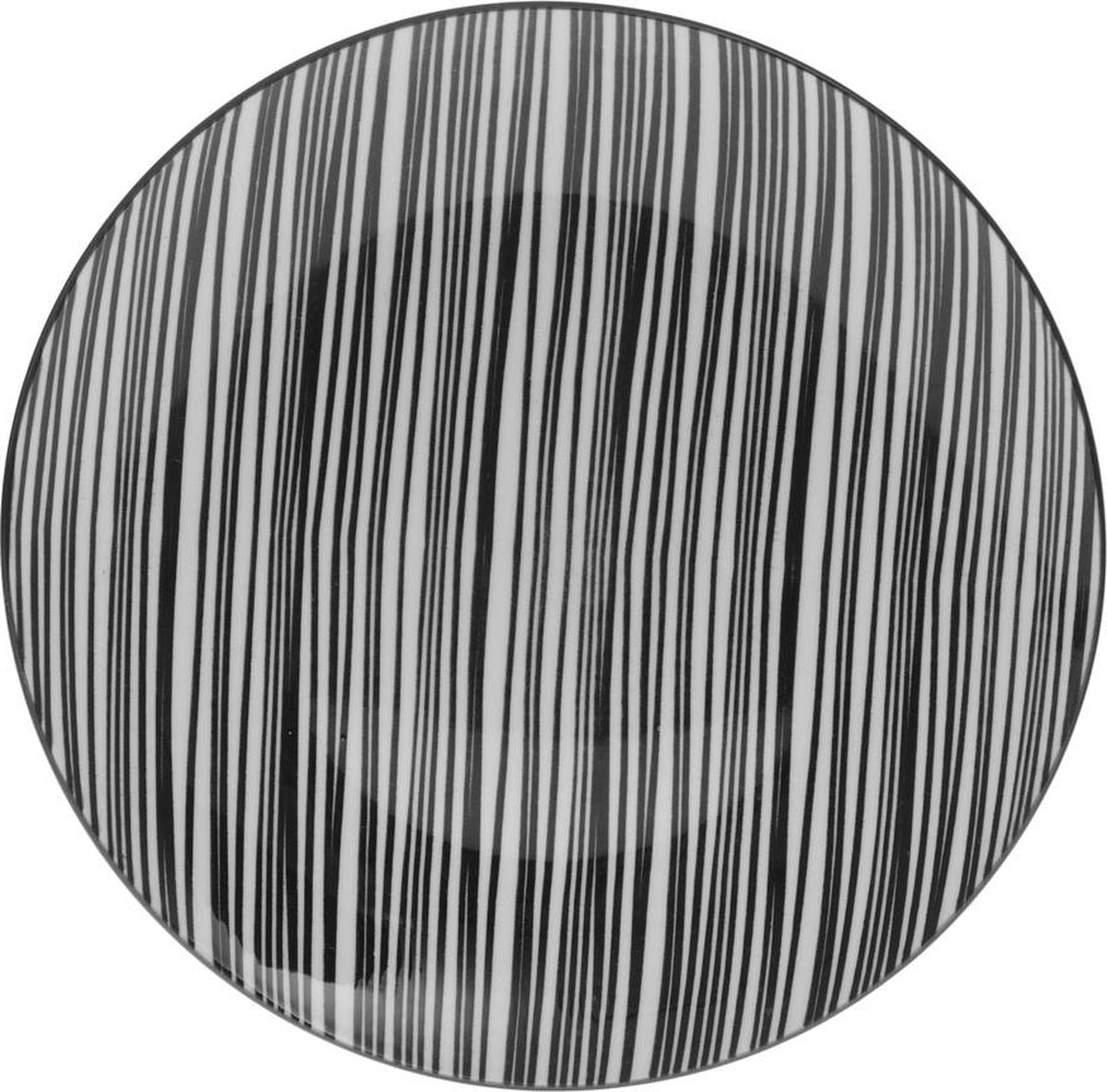 Set-6 Bordjes / Dessert bord - Zebra - porselein - zwart en wit - Ø 19 x 2 cm