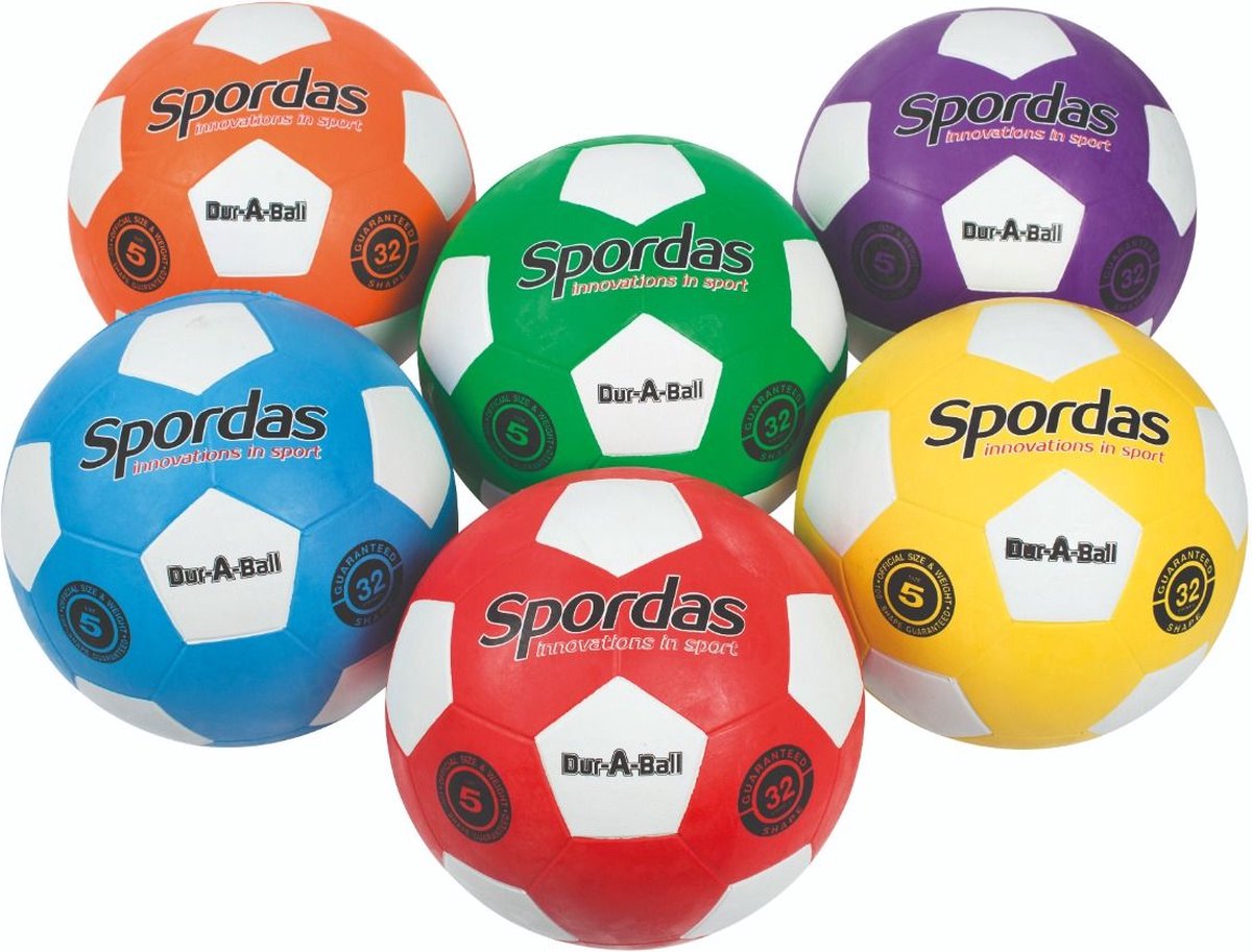 Spordas Dur-A-Ball Voetbal Assorti, Maat 4 Rubberen Voetbal, Indoor/Outdoor