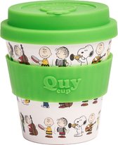 Quy Cup 230ml Ecologische Reis Beker - SNOOPY - Opera - BPA Vrij - Gemaakt van Gerecyclede Pet Flessen met limoen kleur deksel gemaakt van siliconen-drinkbeker-reisbeker-travelmug