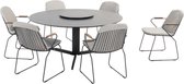 Embrace Veneto dining tuinset 160 cm rond 7 delig antraciet 4 Seasons Outdoor