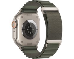 Liserés en nylon Alpine Loop compatibles avec Apple Watch avec bracelet Sport réglable avec crochet en G en titane - Tissu iWatch Band pour iWatch 8/7/6/5/4/3/2/1/SE Femme Homme - 38 mm/40 mm/41 mm - Zwart/Vert