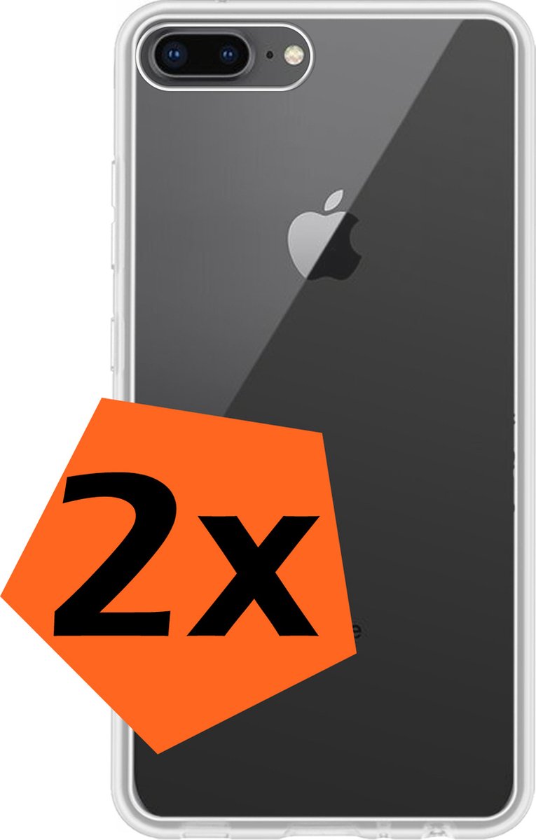 Hoes Geschikt voor iPhone 6s Hoesje Cover Siliconen Back Case Hoes - Transparant - 2x