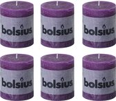 Bougie Bolsius Block 80/68 Violet rustique (par 6 pièces)