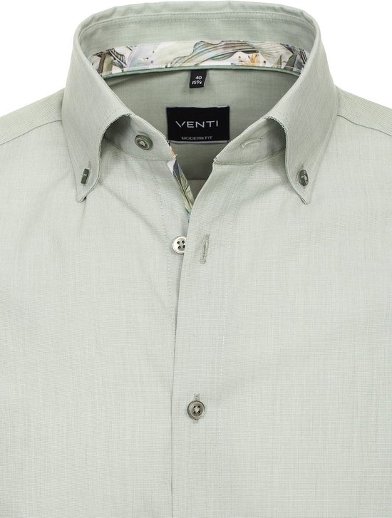 Groen Venti Overhemd Button Down Boord Strijkvrij Modern Fit - 3XL