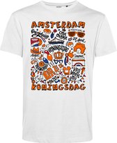 T-shirt Amsterdam Oranjekoorts | Wit | maat XS