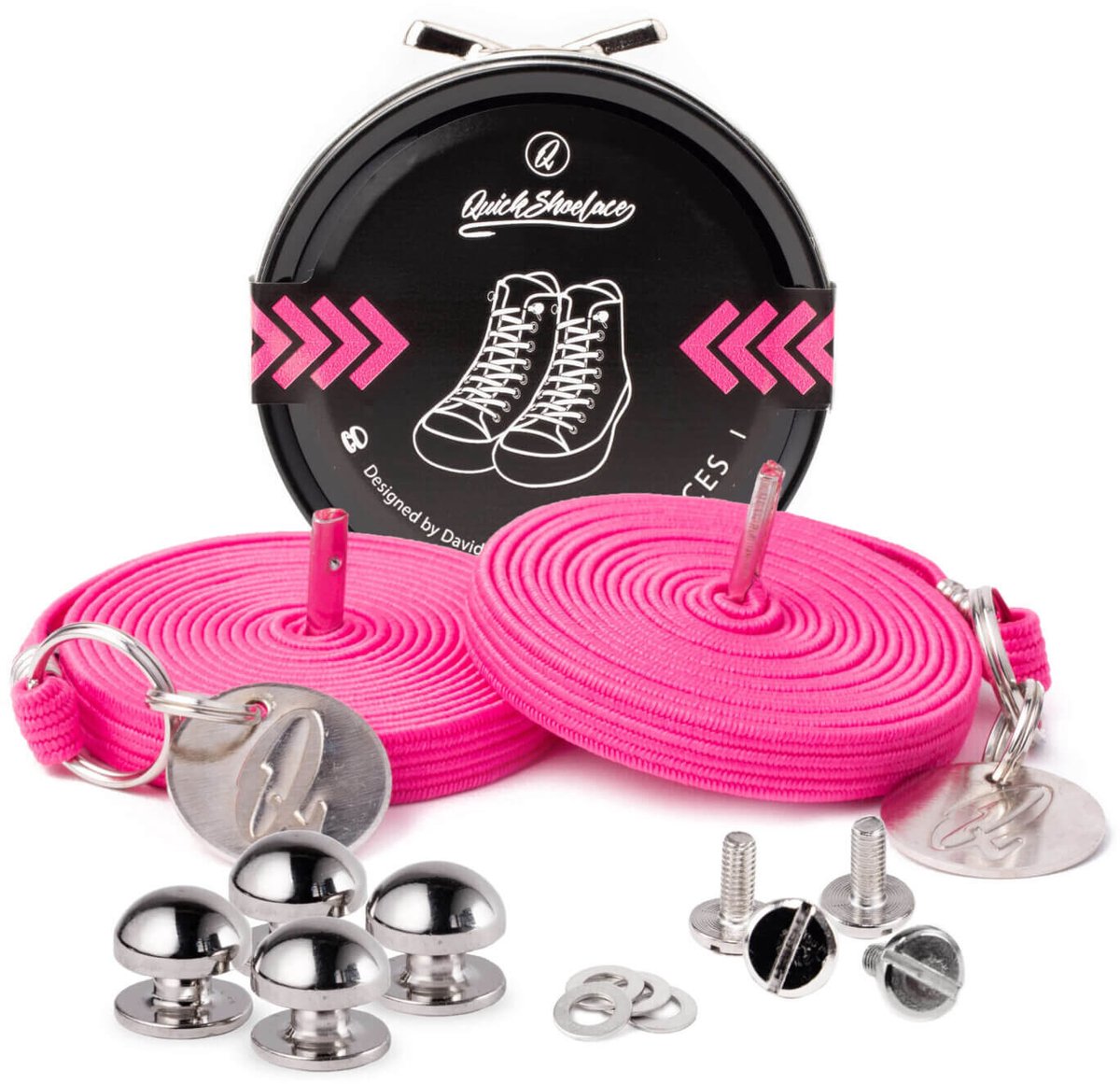 Quickshoelaces - neon roze