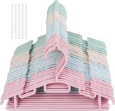 SHOP YOLO-cintres-60 plastique-4 couleurs-5 cintres-cintres de rangement durables pour enfants cintres bébé pantalons antidérapants de couleur unie