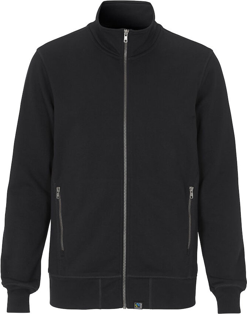 Cottover SWEATSHIRT FULL ZIP MAN - GOTS GECERTIFICEERD 141512 - Zwart - 3XL