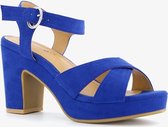 Blue Box dames sandalen met hak kobalt blauw - Maat 38