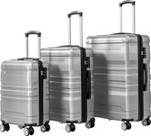 Merax Kofferset van 3 - Koffers met TSA Slot - 3-Delig - Koffer maat M, L en XL - Grijs