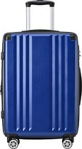 Merax Hartschalen-Koffer, Rollkoffer, Reisekoffer, Handgepäck 4 Rollen, ABS-Material, TSA Zollschloss, 76.5*50.5*31.5, dunkelblau