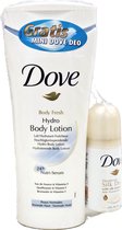 Dove Nutri E Body Milk 24H Nutri-Serum 400ml + Dove Silk Dry Deo - Voordeelverpakking