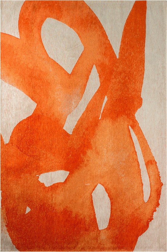 Abstract Swing vloerkleed met oranje inktvlek - 140 x 200 cm