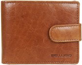 Bellugio - [Cognac Mid Click] - Luxe Leren portemonnee portefeuille voor mannen heren zwart speciaal RFID - Vaderdag Cadeau Geschenkidee Verjaardagscadeau voor hem - HandbagsUniverse