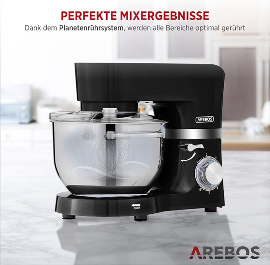 Arebos 6-in-1 keukenmachine 1500 W crème | vleesmolen | blender