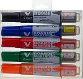 Pilot V-Board Master markeerstift 5 stuk(s) Beitelvormige punt Zwart, Blauw, Groen, Oranje, Rood