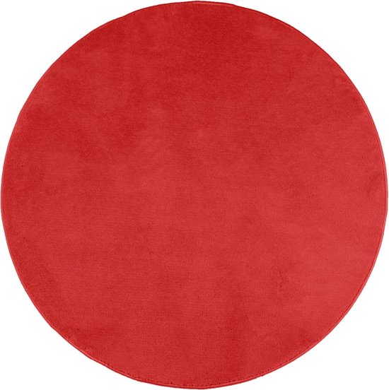 vidaXL-Vloerkleed-OVIEDO-laagpolig-Ø-240-cm-rood