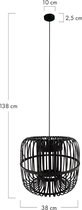 DKNC - Hanglamp Bari - Bamboe - 38x38x32cm - Zwart