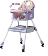 Eetstoel Baby 6 Maanden en Ouder - Kinder Eetstoel - Kinderstoel - Inklapbare Eetstoel - Kinderzetel - Lila
