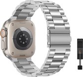 Innerlight® Metal - Zilver - 38/40/41mm - Metalen bandje geschikt voor Apple Watch - Stainless Steel Watch Band - Geschikt als Apple watch bandje voor Series 1/2/3/4/5/6/SE/7/8/9