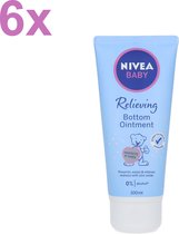 NIVEA - Pommade pour les fesses - Peau sensible - Crème Bébé - 6x 100 ml - Pack économique