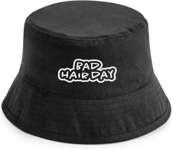 Bad hairday bucket hat heren bucket hat dames - festival accessoires - vissershoedje - bucket hat zwart - bucket hoed - vissershoedje heren - vissershoedje dames - bucket hat man -bucket hat vrouw - festival outfit
