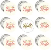 9 vrijgezellenfeest buttons Bride en Team Bride retro - bride to be - bruid - team bride - button - vrijgezellenfeest - trouwen