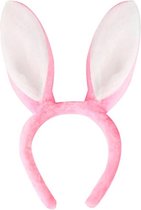 Diadeem konijnenoren - konijn roze wit