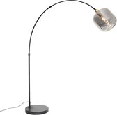 QAZQA zuzanna - Moderne Booglamp | Vloerlamp | Staande Lamp - 1 lichts - H 170 cm - Zwart Goud - Woonkamer | Slaapkamer | Keuken