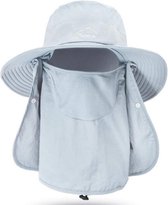 Unisex Bucket Hat - Hoed met nekbescherming - Zon-, regen- en windbescherming voor wandelen-Grijs