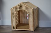 Château Rustique - Rotan hondenhuisje kattenhuisje Lulu met kussen - 40x40x50 cm