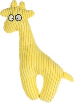 Flamingo - Honden/Puppyspeelgoed PEBBLES Corduroy Giraf - 27 cm - Geel