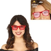 Guirca Carnaval/verkleed party bril - 2x - rood - volwassenen - Voor bij een verkleedkleding kostuum