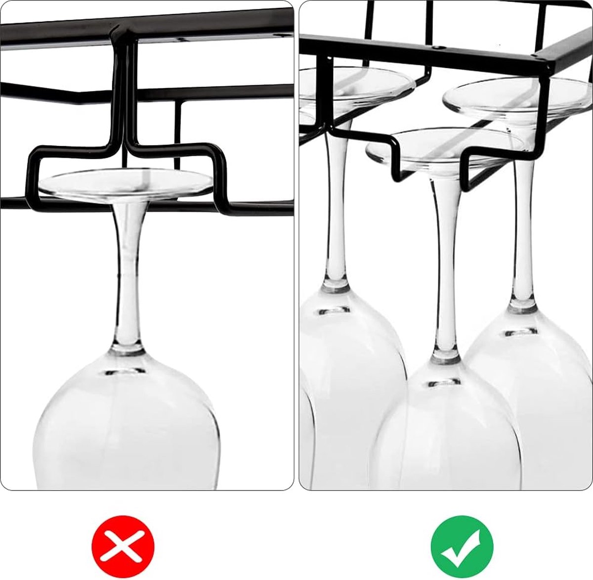 Spldsun Support à Verres à Vin Suspendu 3 Emplacements Or - Sous Armoire Cuisine Et Bar, Installation Facile
