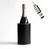 Refroidisseur à vin Coolenator - Refroidisseur à champagne - Refroidisseur de bouteille avec élément de congélation amovible Uniek - Aluminium de haute qualité - Zwart