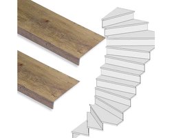 Traprenovatie set - 2 kwart draai - 13 treden SPC toplaag Rustiek eiken