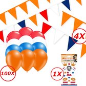 Oranje Versiering Oranje Slingers Vlaggenlijn Oranje Ballonnen EK WK Koningsdag Oranje Feestartikelen 105 Stuks Pakket