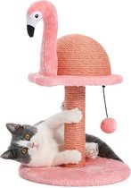 NewWave® - Katten Krabpaal Flamingo Roze - Dier Vormige Kat Krabpaal - Met Sisal Touw - Kattenspeeltje - 32x32x48cm