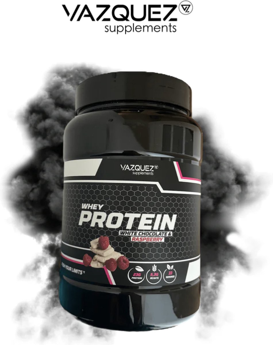 Goedkoopste Whey Protein - White Chocolate & Raspberry Eiwitten - - Eiwitten shake - Verzadigd voelen - Proteïne Shake - Proteïne - Shake
