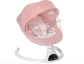 YMA® Roze Baby Elektrische Schommelstoel - Babyswing - Baby Wipstoel met 5 puntgordel - Met Afstandsbediening Speelboog Zonnekap en Klamboe