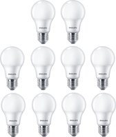 Doos 10 stuks Philips LED lamp E27 4.9W 470lm 2700K Mat Niet-Dimbaar A60 Cri90