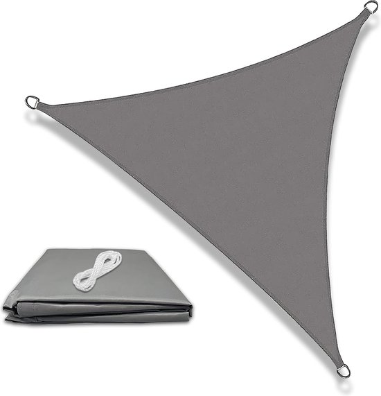 SMH LINE® Triangle de toile d'ombrage - 415x415x415cm - imperméable - Protection solaire extérieure - Grijs