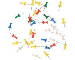 Humbert Punaises/pushpins - 35x - gekleurd - voor prikbord/memobord