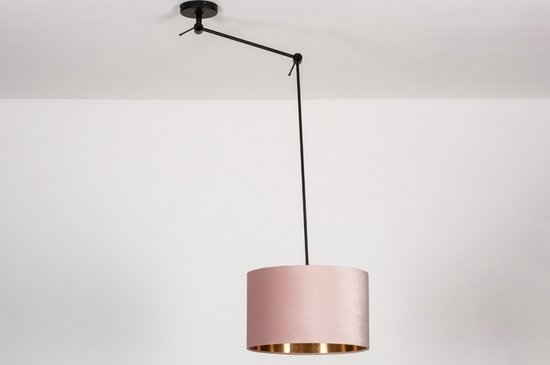 Lumidora Hanglamp 30919 - CHARLOTTE - E27 - Zwart - Roze - Koper - Metaal - ⌀ 45 cm