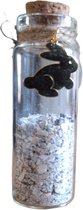 Memorial flesje - Konijn - 6 cm - Glazen urntje - flesje voor overleden konijn - glazen potje voor Pet Memorial vacht of as van konijn - HUYS&MORE - De laatste aai - mini urn - moderne urn - urn - memorial flesje