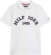 Tommy Hilfiger MONOTYPE 1985 ARCH POLO S/S Jongens Poloshirt - White - Maat 14